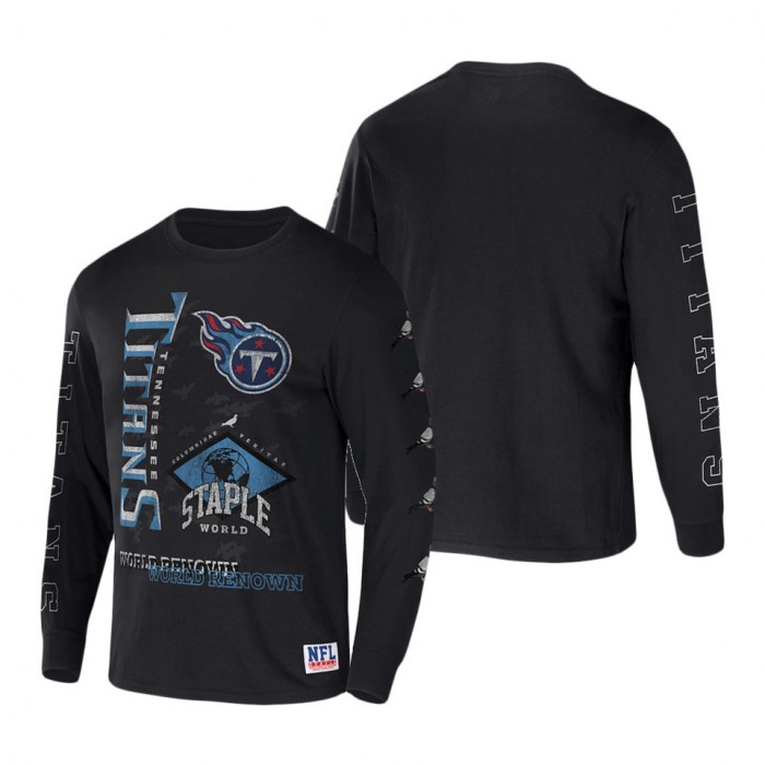 Outerstuff Men's Black Tennessee Titans Agility Long Sleeve T